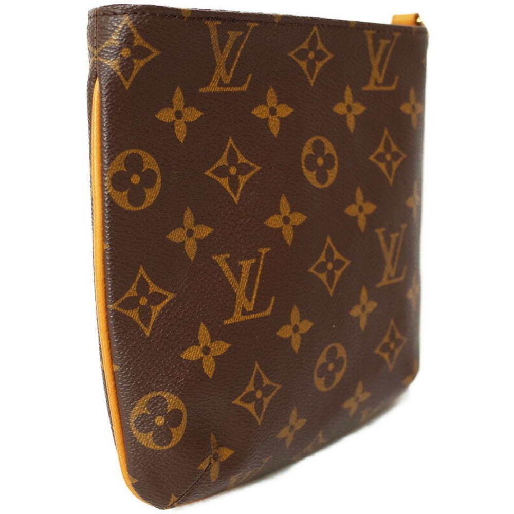 Louis Vuitton Leather Monogram Shoulder Bag Brown Partition